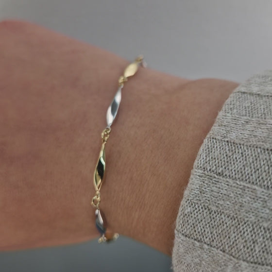 Armband tvåfärgat 18k guld