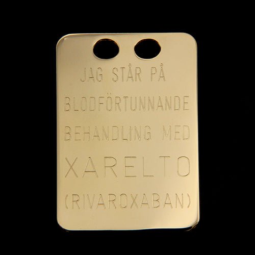 Xareltobricka i förgyllt silver 27x19mm