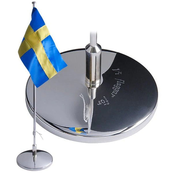 Flaggstång "Vi flaggar för..." Svenska flaggan