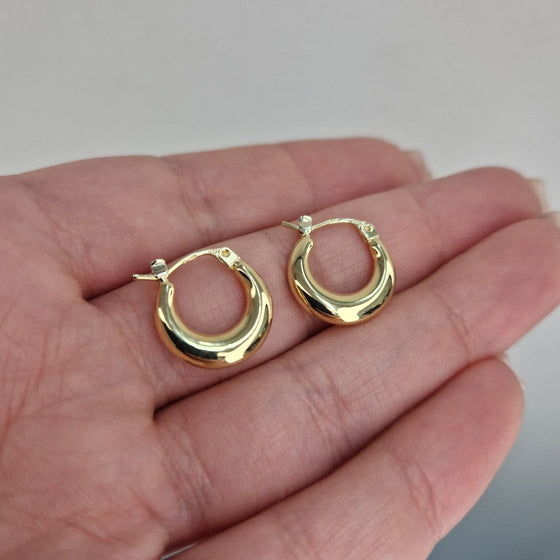 Mormors creoler 14mm 18k guld