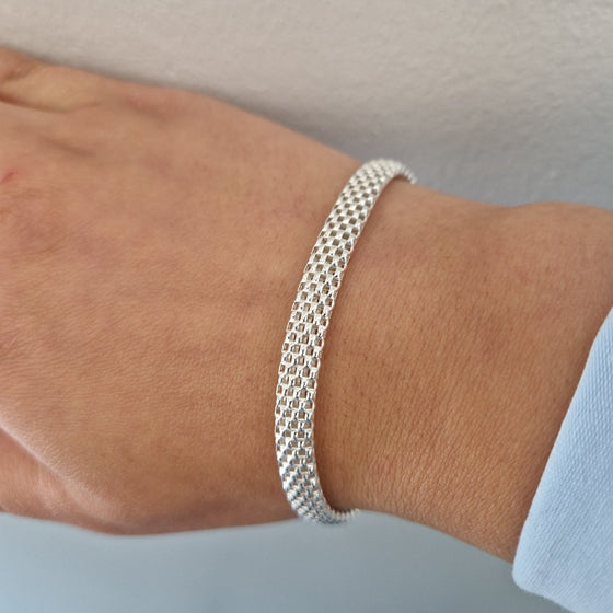 Ovalt armband silver