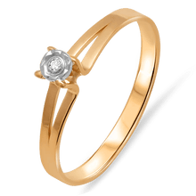  Diamantring med en diamant i 18k guld